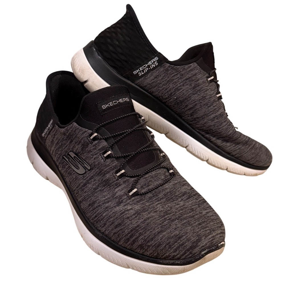 Skechers Slip-ins Ultra Flex 3.0 Women Black Grey Wide Fit Sneakers